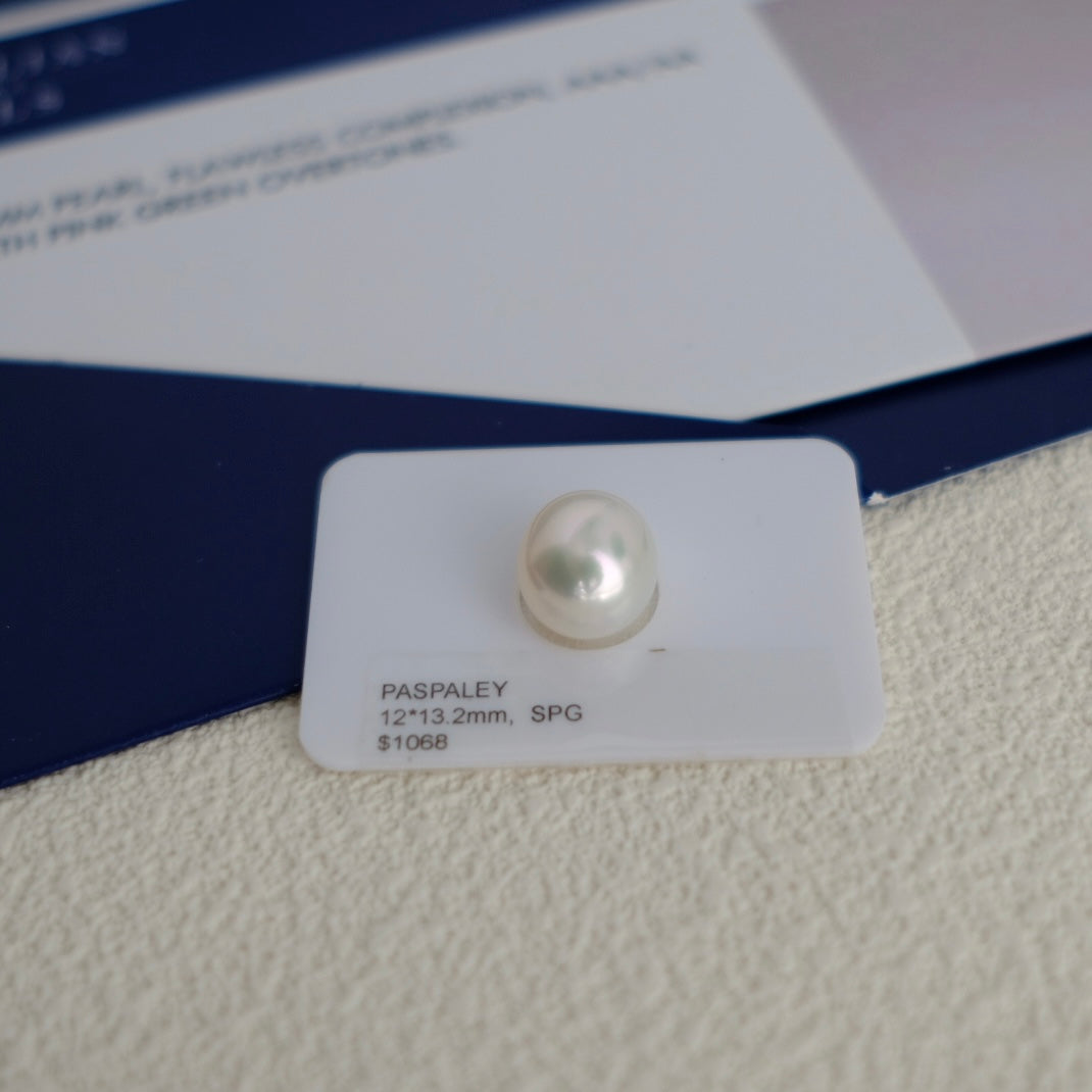 White South Sea Loose Pearl, Single Oval 12*13.2mm, PASPALEY