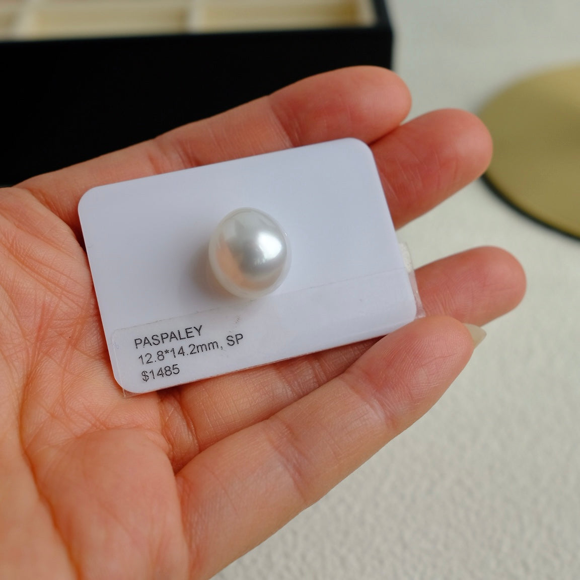 White South Sea Loose Pearl, Single Drop 12.8*14.2mm, PASPALEY