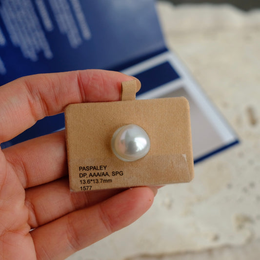 White South Sea Loose Pearl, Single Drop 13.6*13.7mm, PASPALEY