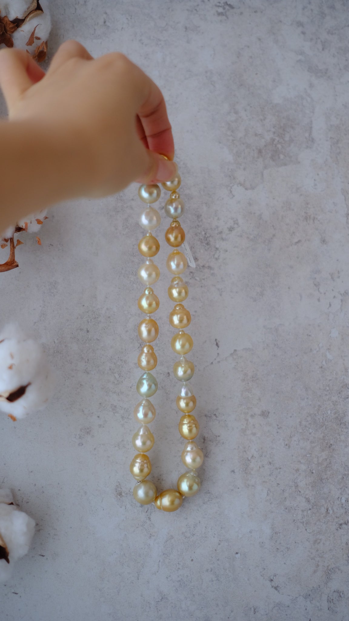 Golden South Sea Pearl Necklace, Baroque, 13.1-15.8mm