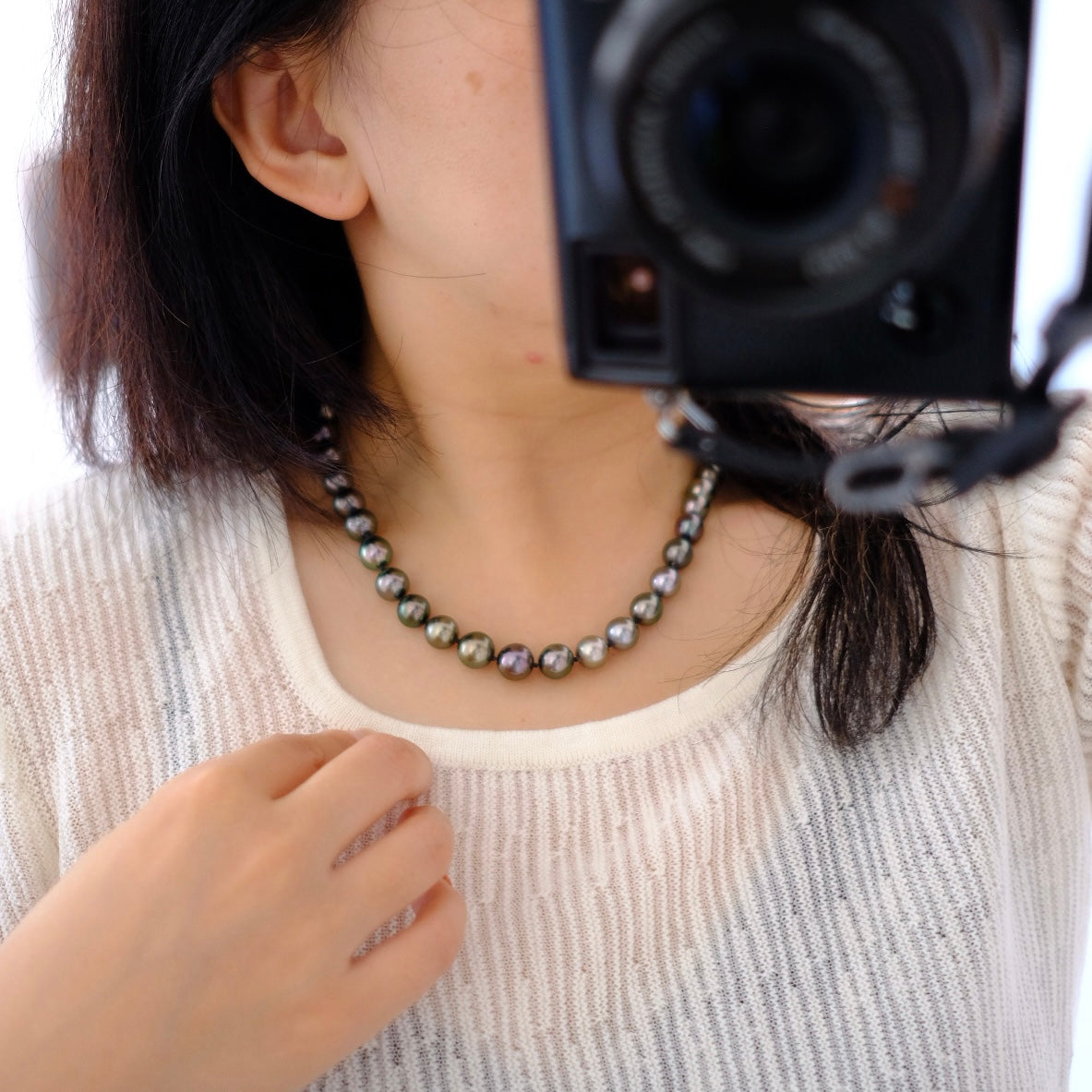 Tahitian Peacock Necklace, 8.3-10.9mm, Pearl Necklace, GUILD Certificate