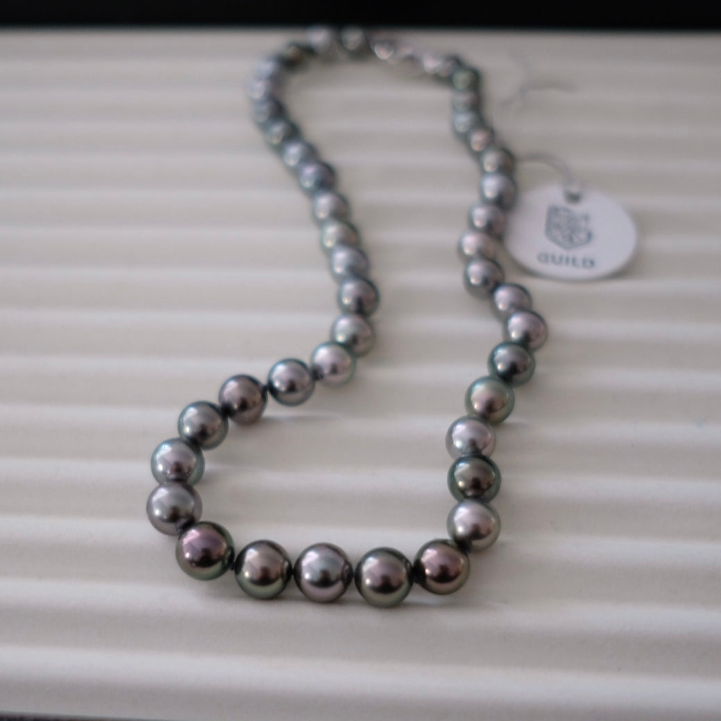 Tahitian Morandi Necklace, 8.4-11mm, Pearl Necklace, GUILD Certificate