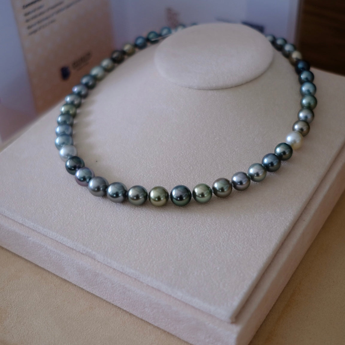 Tahitian Morandi Necklace, 8.3-10.9mm, Pearl Necklace, GUILD Certificate