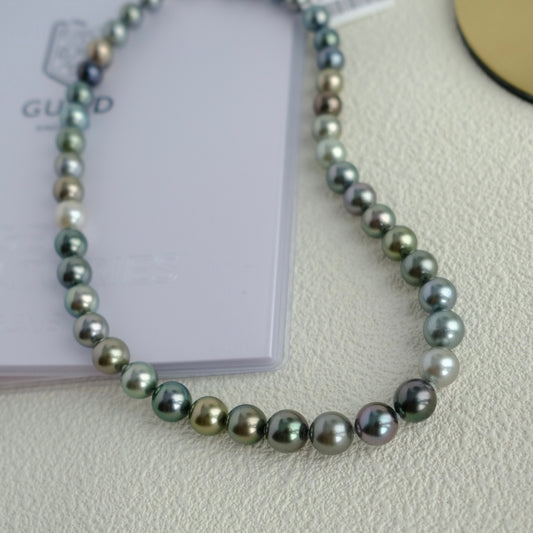 Tahitian Morandi Necklace, 8.3-10.9mm, Pearl Necklace, GUILD Certificate