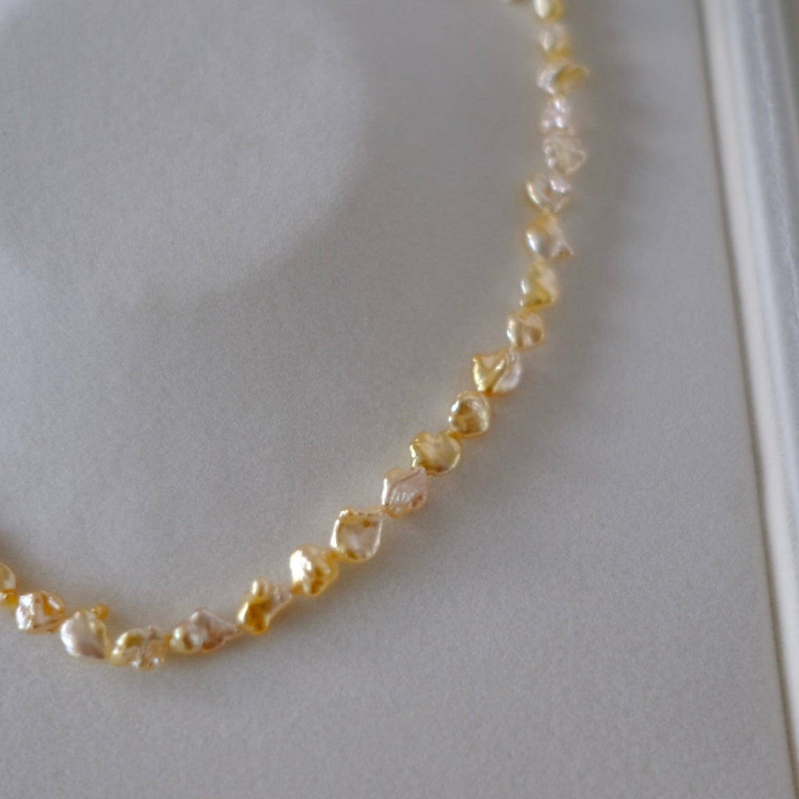 Golden South Sea Pearl Necklace, Keshi, 4-7mm