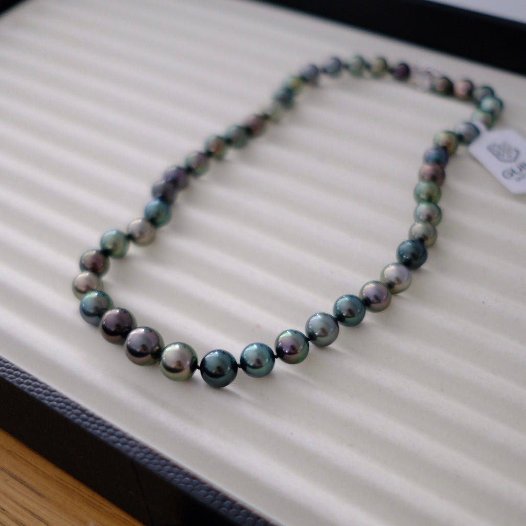 Tahitian Morandi Necklace, 8-11.6mm, Pearl Necklace, GUILD Certificate #4811