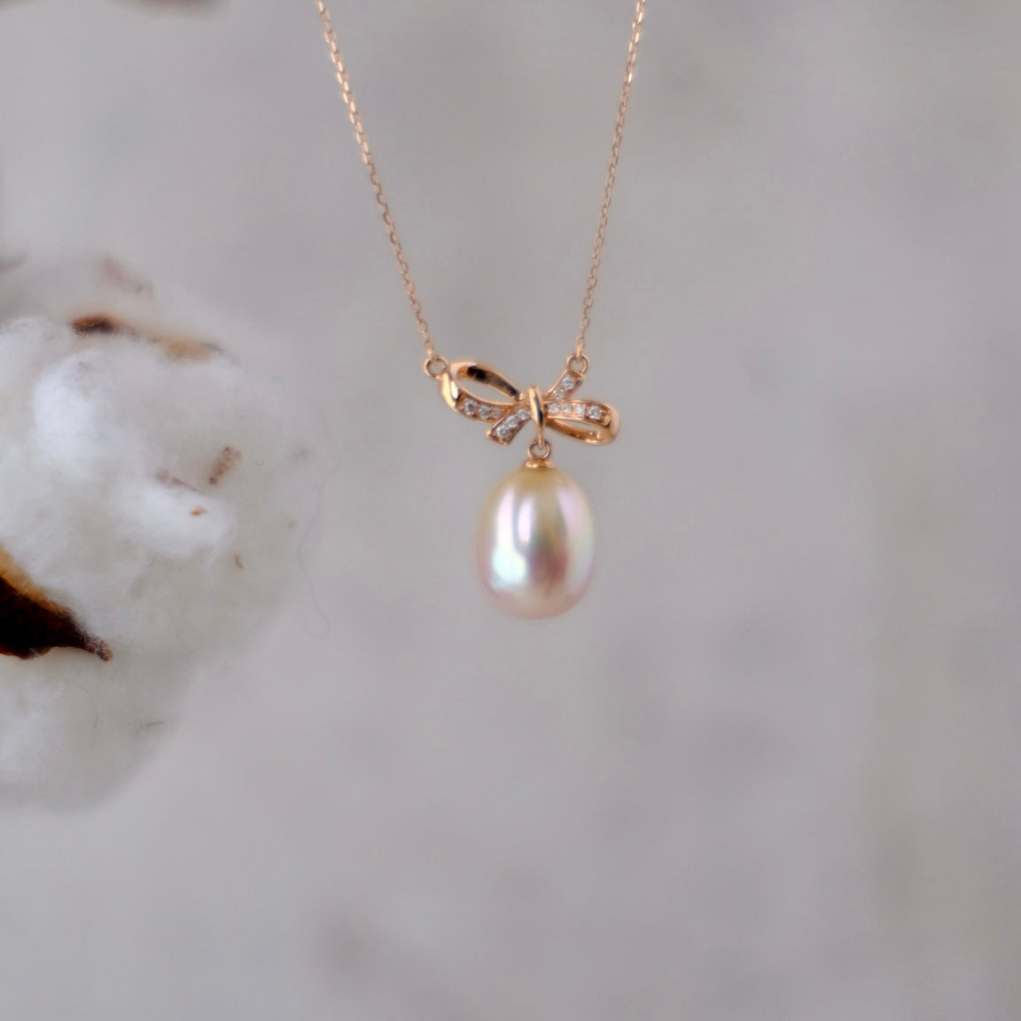 Golden South Sea Pearl, 18K Diamond Necklace, 10.2*12.5mm