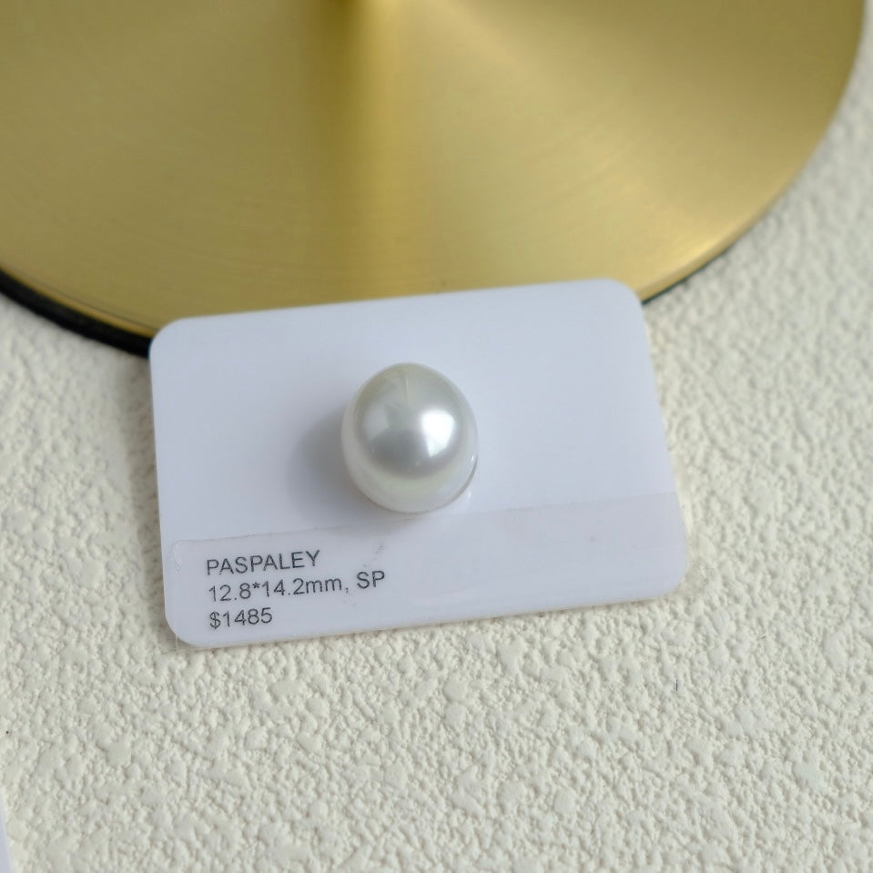 White South Sea Loose Pearl, Single Drop 12.8*14.2mm, PASPALEY