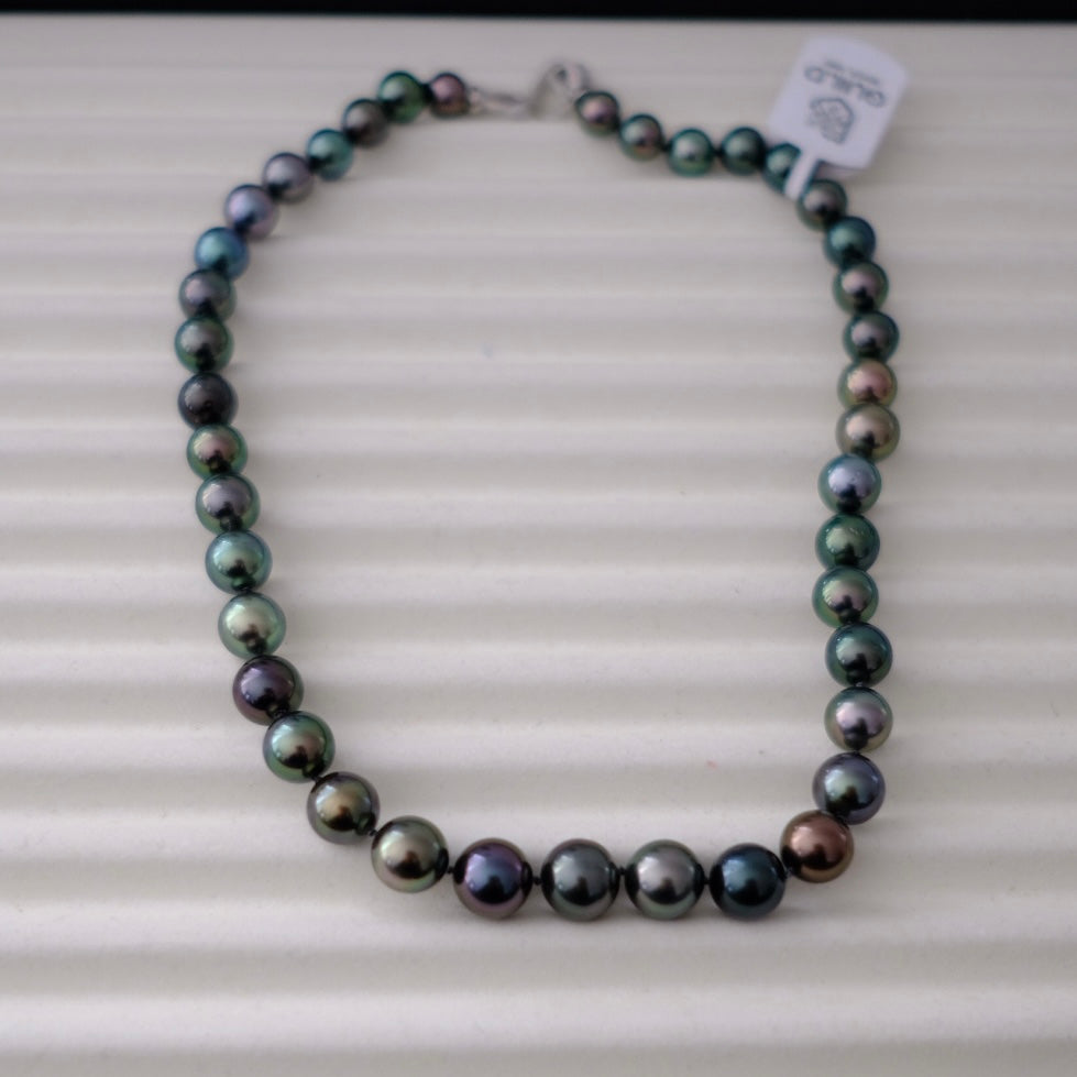 Tahitian Morandi Necklace, 8.4-11.5mm, Pearl Necklace, GUILD Certificate #2565