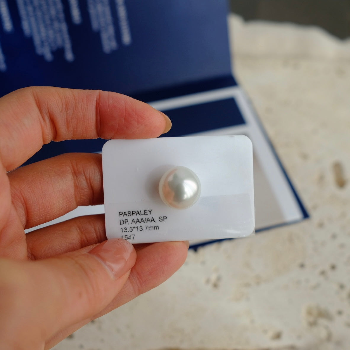 White South Sea Loose Pearl, Single Drop 13.3*13.7mm, PASPALEY