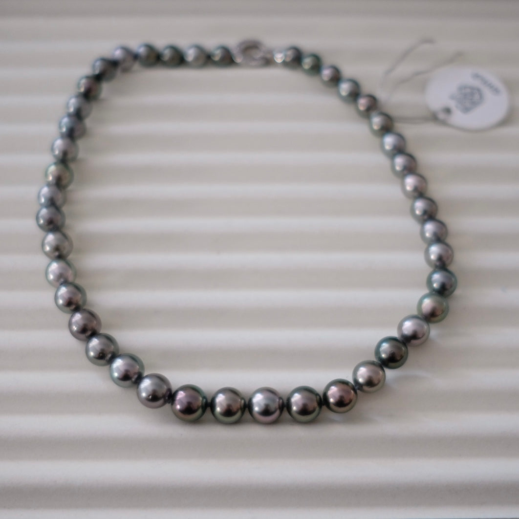 Tahitian Morandi Necklace, 8.4-11mm, Pearl Necklace, GUILD Certificate