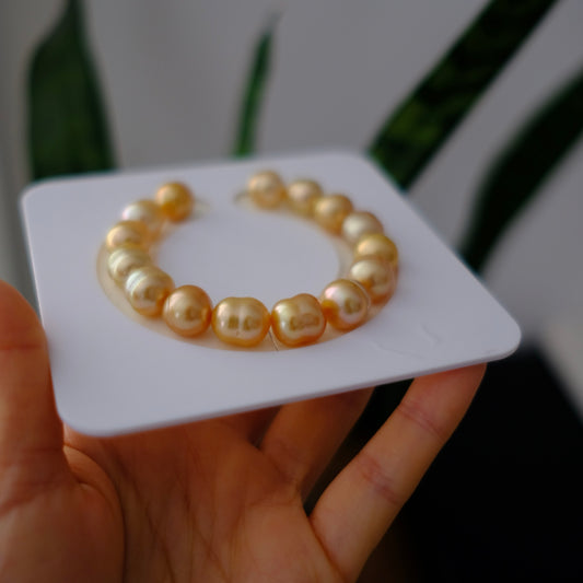 Golden South Sea Pearl Bracelet, Loose Pearl, 10-12mm