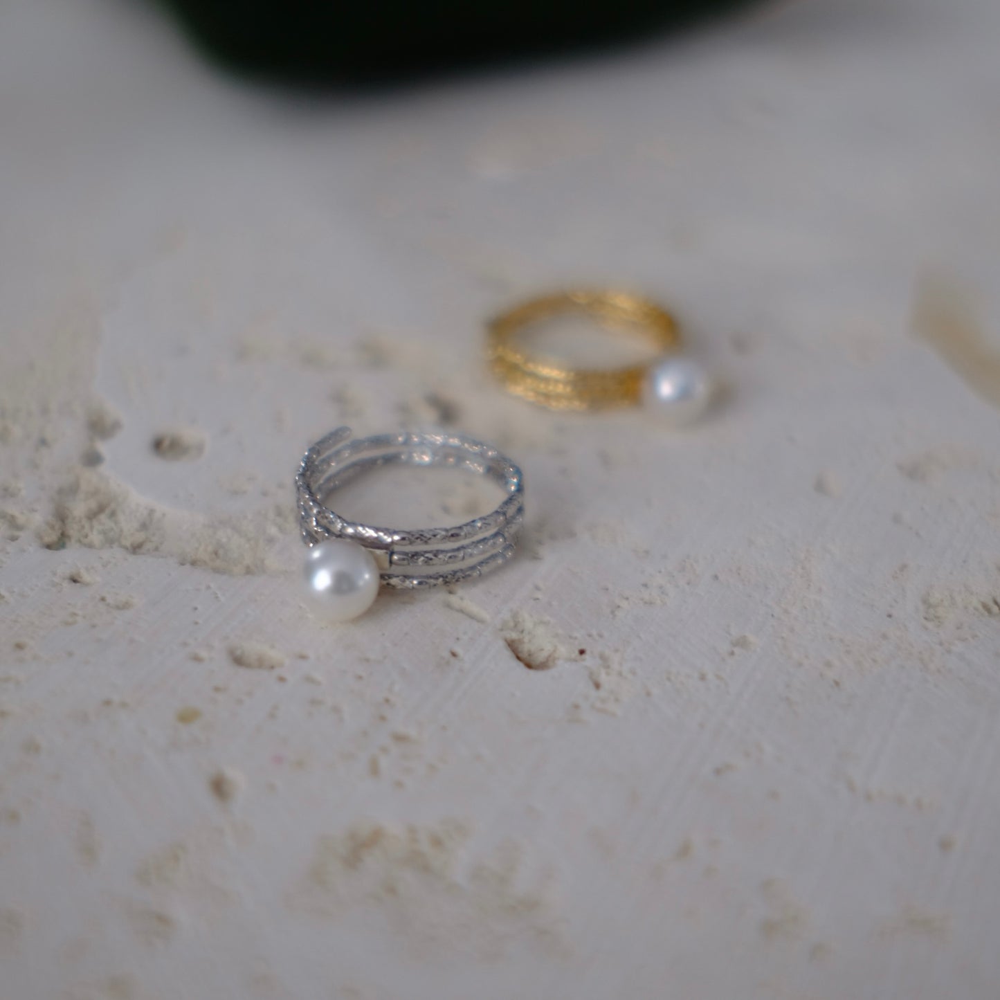 Akoya, 4-4.5mm, Elastic Pearl Ring, AU750