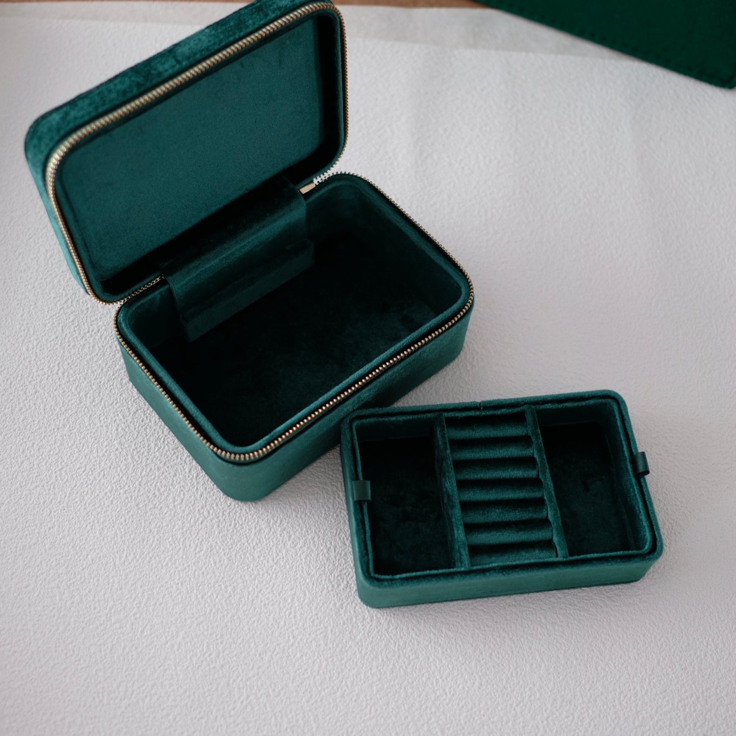 Velvet Green Jewellery Box