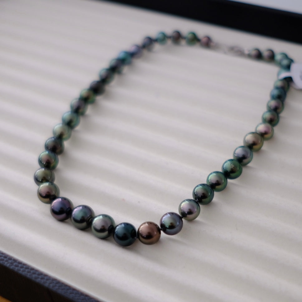 Tahitian Morandi Necklace, 8.4-11.5mm, Pearl Necklace, GUILD Certificate #2565