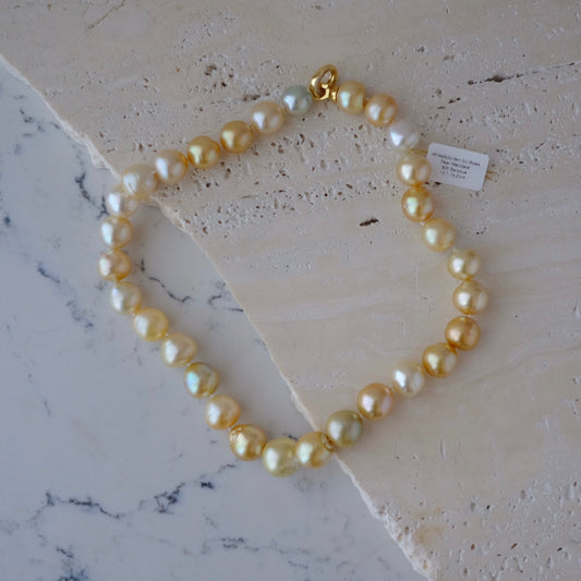 Golden South Sea Pearl Necklace, Baroque, 12.1-16.2mm