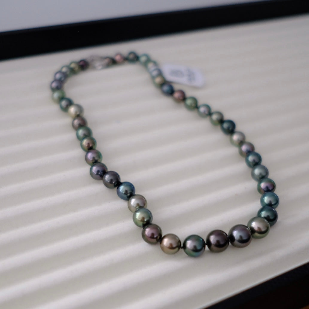 Tahitian Morandi Necklace, 8-11.6mm, Pearl Necklace, GUILD Certificate #4811