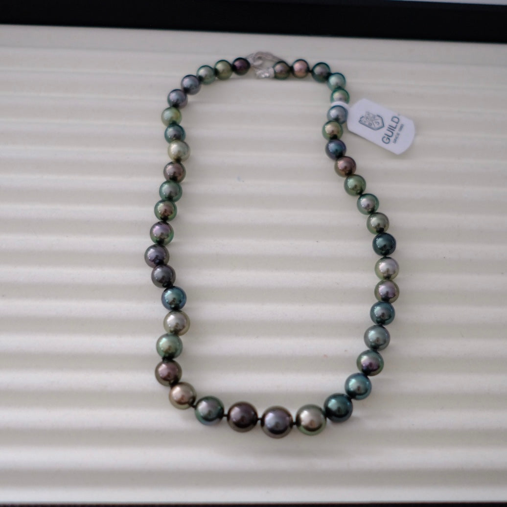 Tahitian Morandi Necklace, 8-11.6mm, Pearl Necklace, GUILD Certificate #4811